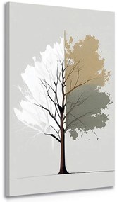 Quadro su tela – Albero minimalista a tre colori