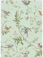 Cole & Son Tapete Hummingbirds - Multi/ Old Olive on Duck Egg