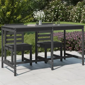Tavolo da giardino grigio 203,5x90x110cm legno massello di pino