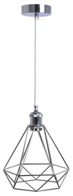 Lampadario a sospensione con filo 1xE27/60W/230V diametro 22 cm cromo lucido