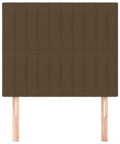 Testiera 2 pz marrone scuro 90x5x78/88 cm in tessuto