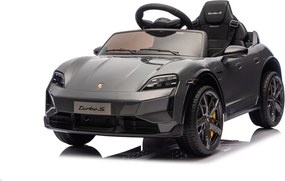 Macchina Elettrica per Bambini Porsche Taycan Turbo S 12V con Telecomando Bluetooth Luci LED e Tappetini Nero...