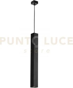 Lampadario a sospensione fluke quadrata nera 1 luce attacco gu10 6x...