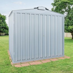 Casetta da giardino in acciaio grigio chiaro 2 x 2.5 m, superficie esterna 5.21 m² e spessore parete 40 mm, senza pavimento porta a due ante, SAPIL New York