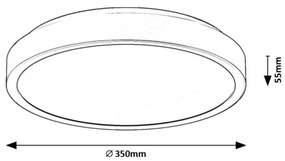 Rabalux 71253 - Plafoniera LED da bagno SAMIRA LED/36W/230V IP44 nero
