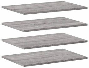 Mensole parete 4pz grigio sonoma 60x40x1,5 cm legno multistrato