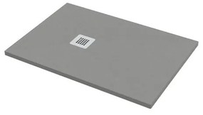 Piatto doccia in carbonato di calcio Horus grigio chiaro L 70 x L 100 x H 2.7 cm opaco effetto pietra