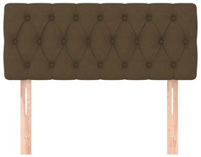 Testiera marrone scuro 90 x 7 x 78/88 cm in tessuto