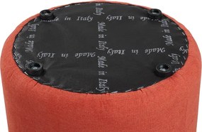 Pouf Tondo Dante D 40 cm in Tessuto Antimacchia Arancio