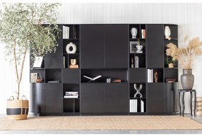 Libreria modulare in legno di pino nero 40x210 cm Finca - WOOOD