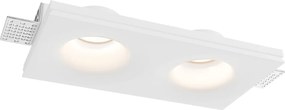 Portafaretto Rettangolare 190x100mm 2xGU10 in Gesso Pitturabile Curvo