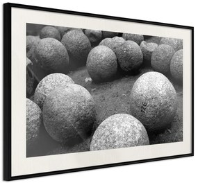 Poster  Stone Spheres  Cornice Quadri Cornice nera con pass-partout, Larghezza x Altezza Home decor 90x60