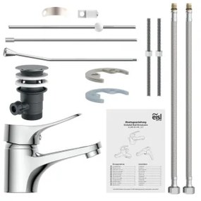 Eisl NI075VECR - Miscelatore per lavabo + piletta con troppopieno VERONA, cromo lucido