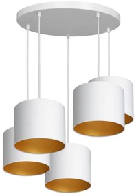 Lampadario a sospensione con filo ARDEN 5xE27/60W/230V bianco/oro