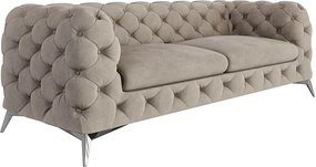 Divano greige con rivestimento in velluto 225 cm Chelsea – Ropez