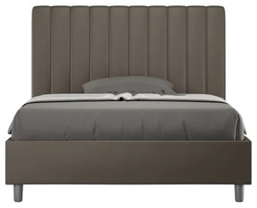 Letto una piazza e mezza contenitore imbottito 120x210 similpelle cappuccino Agueda