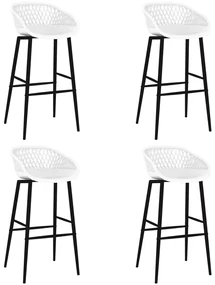 Sgabelli da bar 4 pz bianchi