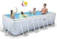 Intex piscina prism chevron rettangolare 400x200x100 cm con pompa filtro e scaletta