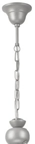 Lampadario a sospensione con catena RETRO 2xE27/60W/230V argento