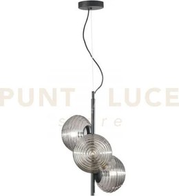 Lampadario a sospensione ripple nera 3 luci attacco e27 32,5x32,5x1...