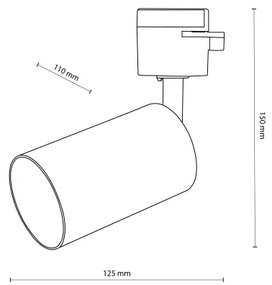 Faretto per sistema a binario TRACER 1xGU10/10W/230V nero