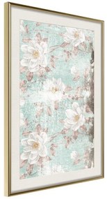 Poster  Floral Muslin  Cornice Quadri Cornice d'oro con passe-partout, Larghezza x Altezza Home decor 20x30