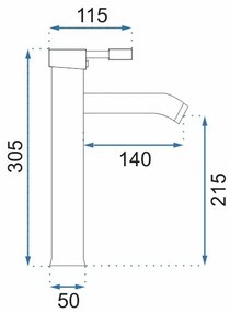 REA-B0027 - Miscelatore per lavabo GRAF 30,5 cm cromato lucido