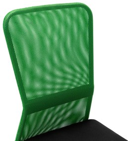 Sedia da ufficio nera e verde 44x52x100 cm in tessuto a rete