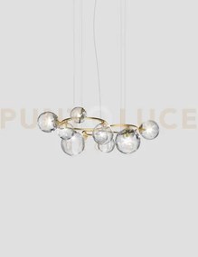 Puppet ring sospensione 11 cristallo trasparente oro satinato 11 lu...