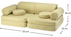 Divano per bambini verde con rivestimento in bouclé 132 cm Settee – Wigiwama