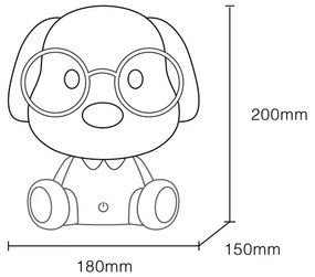 Globo 21761B - Lampada notturna LED ricaricabile PUPPY 1W/5V 500mAh blu