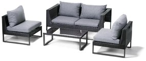 Set di mobili da giardino in rattan artificiale grigio Diamond - Bonami Essentials