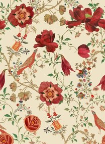 Mindthegap Carta da parati Transsilvaniae Florilegium - Green/ Red/ Taupe