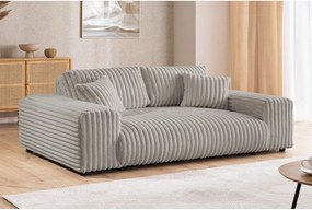 Divano grigio chiaro con rivestimento in velluto a coste 213 cm Justin – Ropez