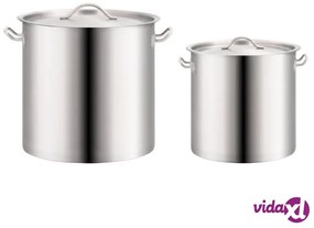 vidaXL Set di Pentole 2 pz 50/25 L in Acciaio Inossidabile