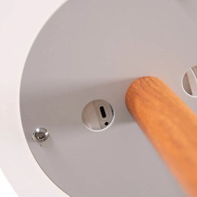 Lampada da terra per esterni bianca con LED ricaricabile solare dimmerabile IP65 - Chloe Plant