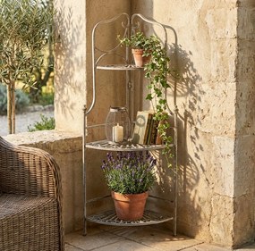 ELOÏSE - scaffale 3 piani angolare stile provenzale in ferro verniciato