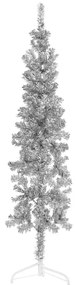 Albero Natale Artificiale Sottile A Metà Supporto Argento 180cm /