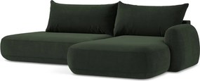 Divano angolare verde scuro allungabile (con penisola a destra/con chaise lounge) Hale – Makamii