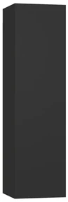 Set mobili porta tv 4 pz nero in legno multistrato