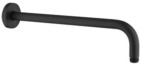 Soffione doccia tondo 20 cm con braccio 33 cm in acciaio nero opaco