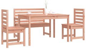 Set da pranzo per giardino 4 pz in legno massello di douglas