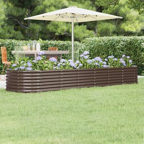 Letto Giardino Acciaio Verniciato A Polvere 296x80x36cm Marrone /