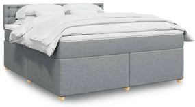 Giroletto A Molle Con Materasso Grigio Chiaro180x200 Cm Tessuto /