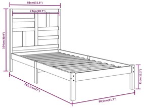 Giroletto in Legno Massello 75x190 cm Small Single