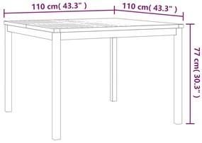 Set da Pranzo per Giardino 5 pz in Legno Massello di Teak