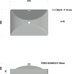 Mobile bagno sospeso 100 cm ISIDE Grigio e Ruggine Opaco con lavabo in ceramica
