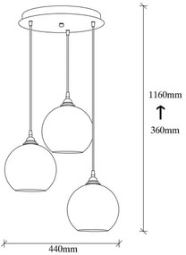 Lampadario su filo GOLD 3xE27/40W/230V