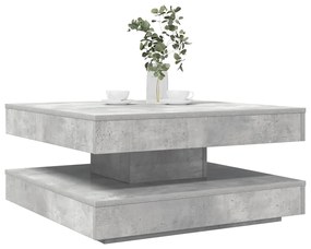 Tavolino Da Caffè Girevole A 360 Gradi Grigio 70x70x34,5 Cm /