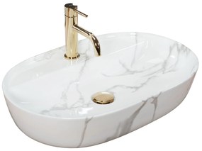 Lavabo da appoggio REA Aura 61 Marmo Shiny